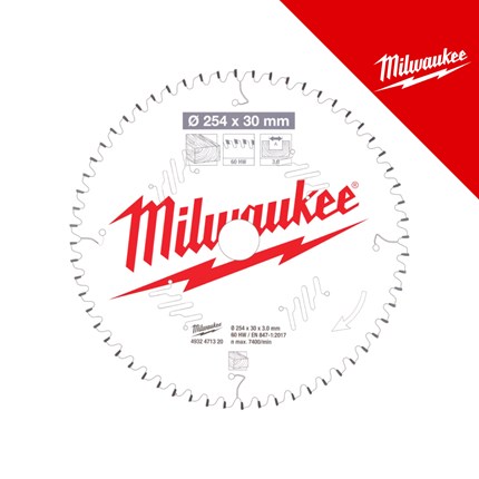 MILWAUKEE PILA CIRKULARNA MS- DRVO FC 254X30X3, 0X60Z
