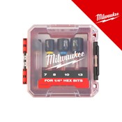 MILWAUKEE Hex 1/4˝ bit nastavci za matice, set 4 kom