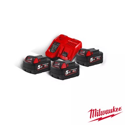 MILWAUKEE NRG SET BATERIJA 18V, 3X5Ah + FC12-18 BRZI PUNJAČ, u kutiji (M18NRG-503)