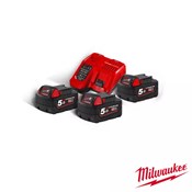 MILWAUKEE NRG SET BATERIJA 18V, 3X5Ah + FC12-18 BRZI PUNJAČ, u kutiji (M18NRG-503)