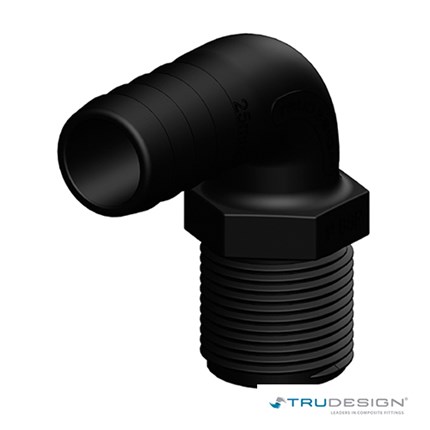 Tail 25mm 1˝ BSP Long Thread 90°