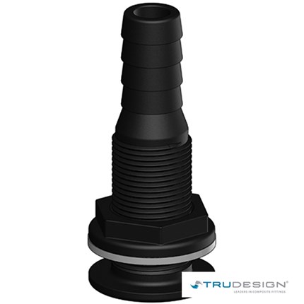 Skin Fitting Tail 25mm 1˝ BSP Black