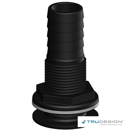 Skin Fitting Tail 38mm 1 1/2˝ BSP Black