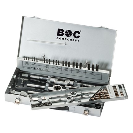 BOHRCRAFT set nareznih svrdla i nareznica HSS-G sa svrdlima M3 - M20 / 54tlg